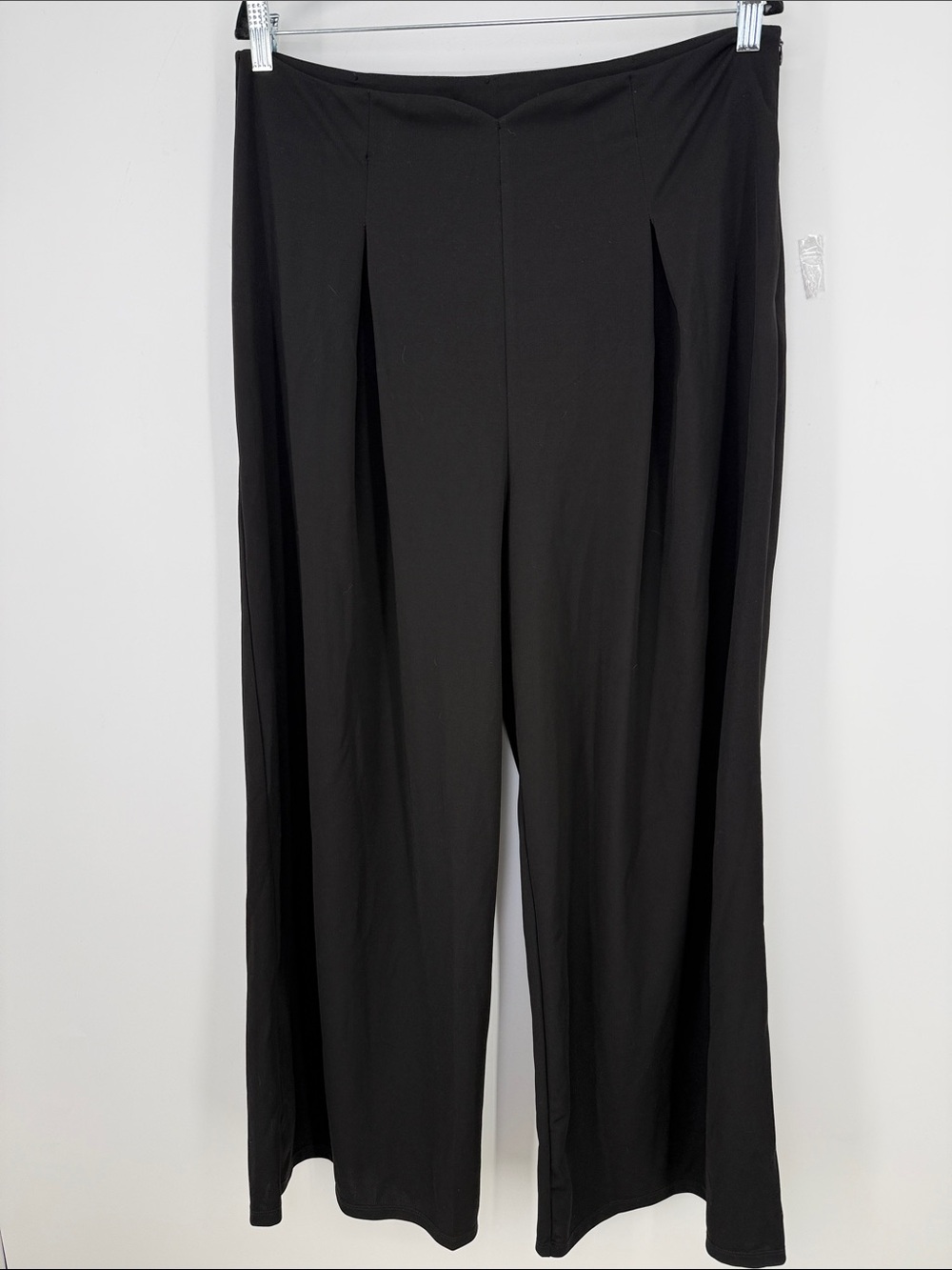 Halara black high waisted pleated side zipper wide leg pants XL